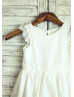 Ivory Cotton Lace Trim Flower Girl Dress